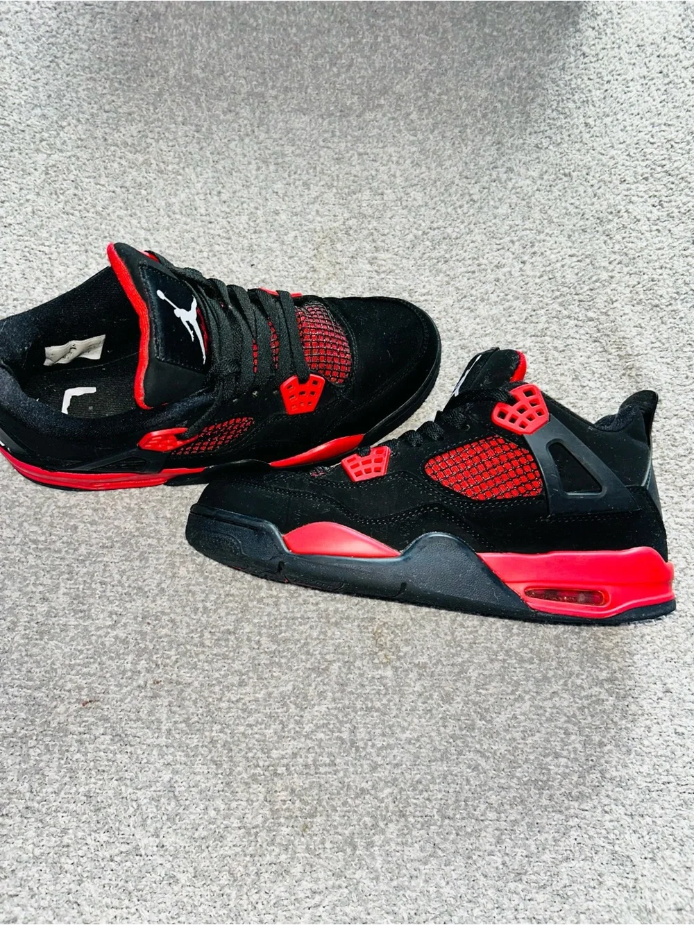 Jordan Black and Red Retro Basketball Sneakers